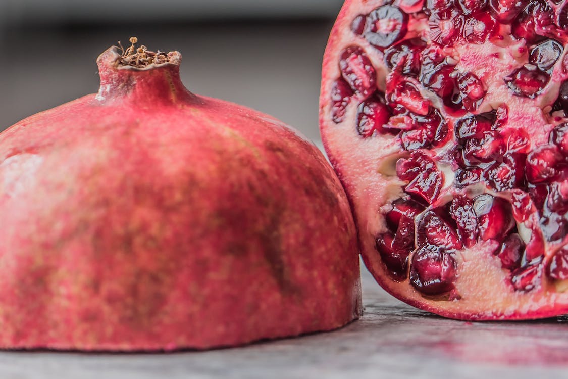 Sliced pomegranate